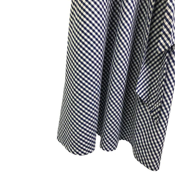 Anne Klein Dress Women 6 Maxi Preppy Blue Sleeveless Gingham Cottage Core - Picture 6 of 9